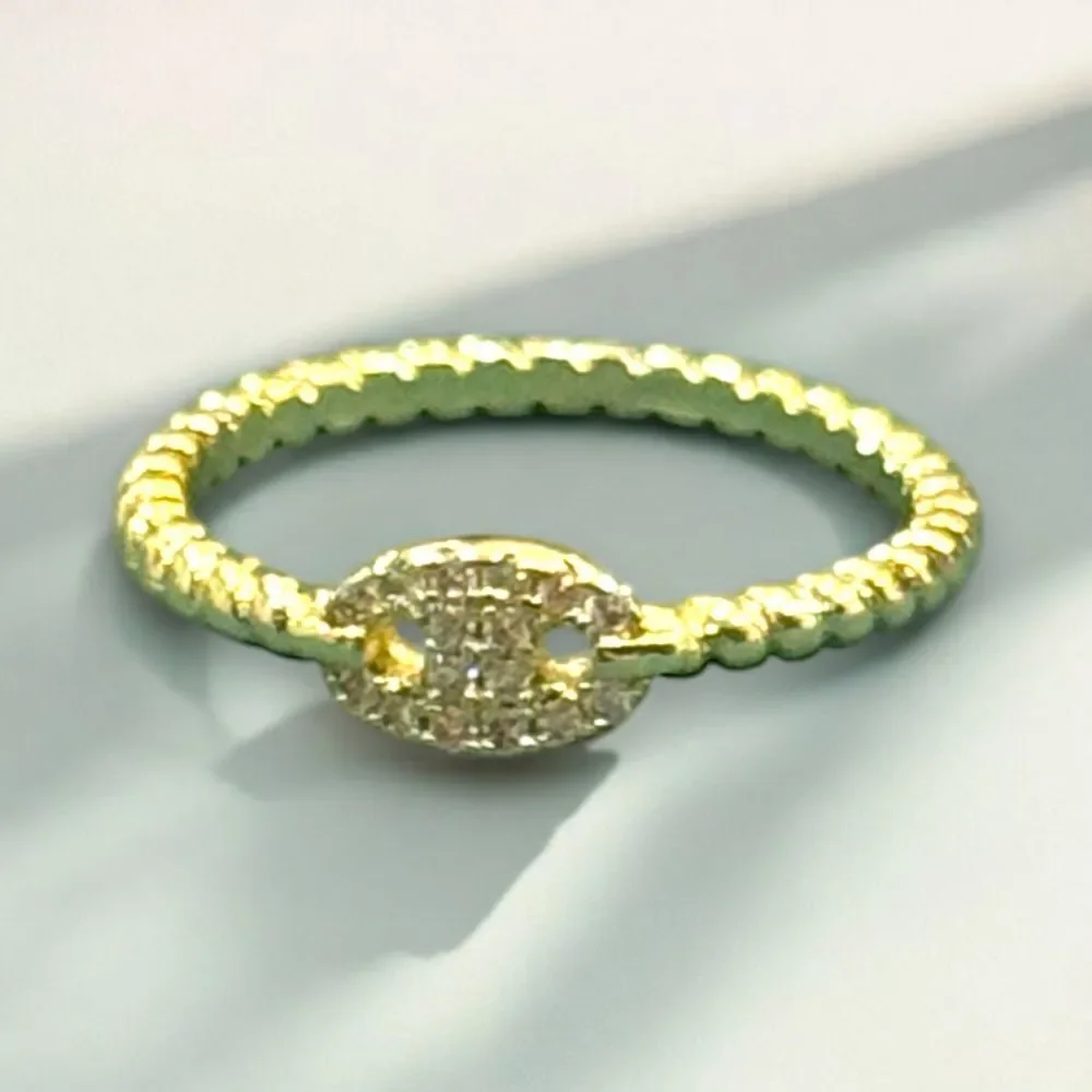 Bespoke Luxury 14k‎ Oval-Cut Diamond Simulate Gold Ring - Size 5